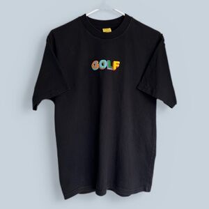 Golf Wang Black with Multicolored Golf Imprint Tee Shirt Size L